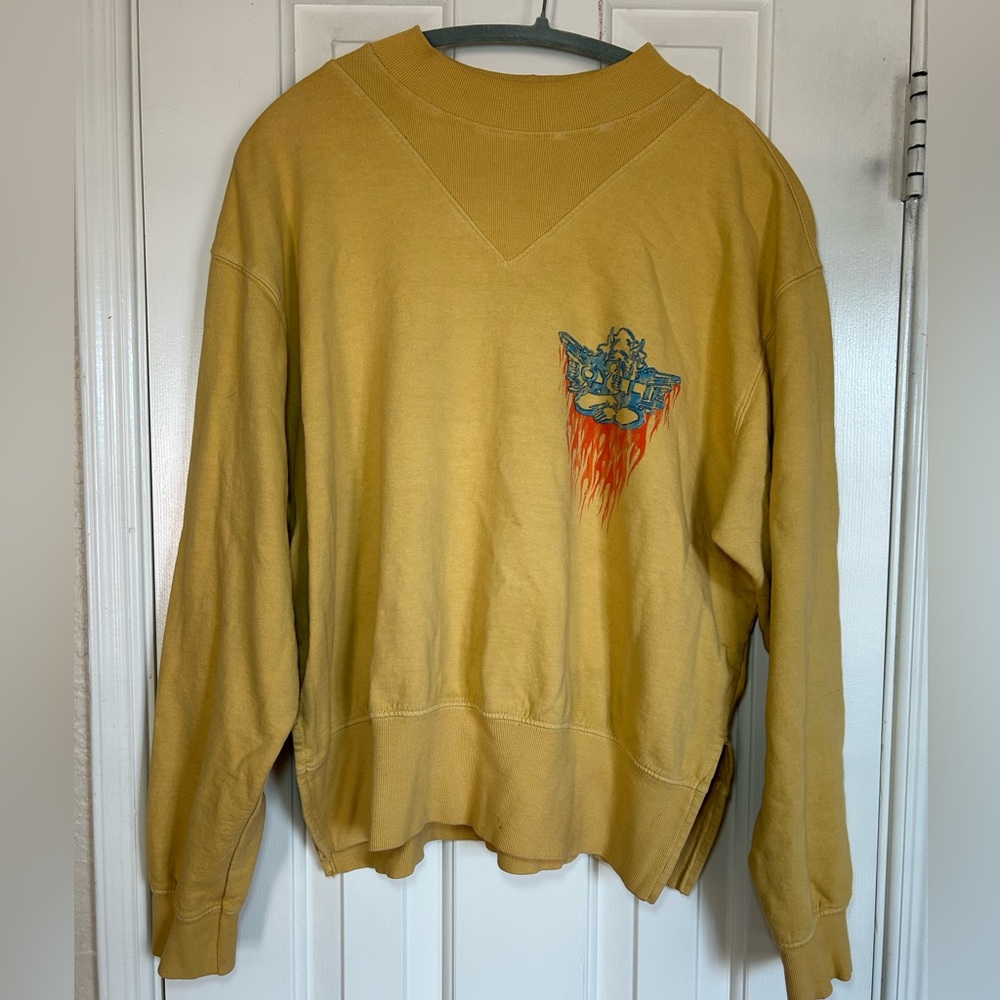 Boys Lie Mustard Sweater with Graphic Design